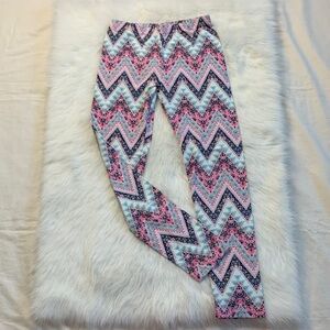 Pink Republic Kids Chevron Leggings - Pink, Blue, and Black